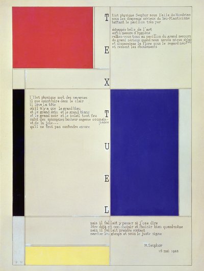Tableau-Poeme, with text by Michel Seuphor by Piet Mondrian
